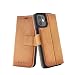 Produktbild Bugatti Brünierte Handyhülle Kompatibel mit iPhone 12 Mini 5.4, Hochwertiges Premium-Leder, Zurigo Brieftasche und Handyhalter, Cognac
