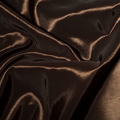 Tissu en taffetas de soie métallique marron créez la robe de vos rêves aux reflets de soie satinée