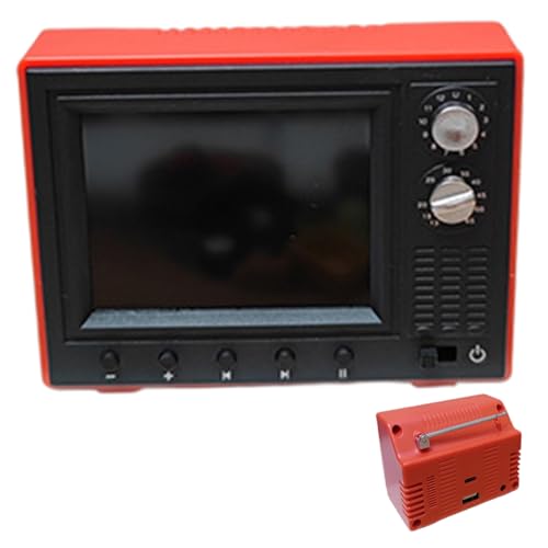 Mini jouet TV rechargeable qui lit des vidéos, écran LCD pour salon de poupée 1:12