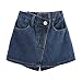 5-6 Years Girls Y2K Asymmetrical Waist Denim Shorts Trendy Fashion Shorty Cute Summer Clothes Jorts with Pockets for 3-11Years Blue