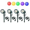 Christmas Spotlights Outdoor, 120V Plug-in Halloween Spot Light, 5000K LED Landscape Lighting with 5 Color Lenses (Red Green Blue Purple Yellow), IP67 Waterproof, 4 Pack