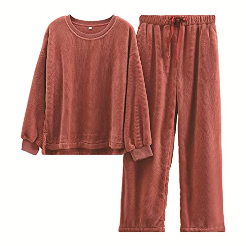 XCTLZG Damen Flanell-Pyjama-Set Loose Plus Kaschmir-Pyjama Thicken Home Suit (AM) Cover