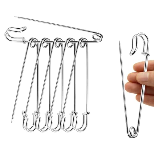 Siqian - 4 Inch Large Safety Fasteners, Metal Kilt and Nappy Clips, Large Steel Locking Fasteners for Crafts, Dressmaking, Jewelry, and Household Use - -8%