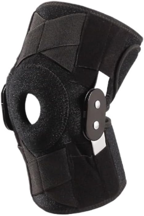 Exercise, Protection Cross Straps Metal Aluminum Plate Support Knee Pads Shock Absorption and Anti-Slip for Fitness, Cycling, Running, Playing Football