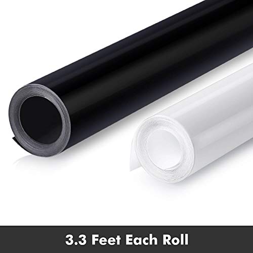 Heat Transfer Vinyl, Selizo 2 Rolls Black And White Htv Iron On Vinyl For T-Shirts, Hats, Clothing, Compatible With Cricut, Cameo, Heat Press Machines, Sublimation (12 Inch By 3.3 Feet Per Roll) #TOP3