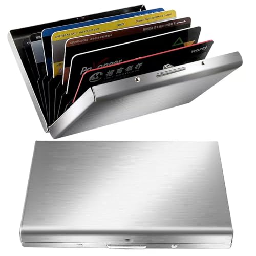 Minimalist Aluminum Slim Wallet RFID Blocking Money Clip, Black/White, Slim Wallet2