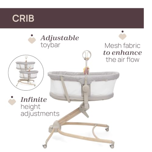 Miniatura 2 de Chicco Baby Hug 4en1 Armonía, Cuna, Hamaca, Trona Y Silla De Mesa 0-36 Meses, Altura Regulable Con Pedal, Barra De Juego Y Tela De Red Para Circulación De Aire, Solución Ahorraespacio