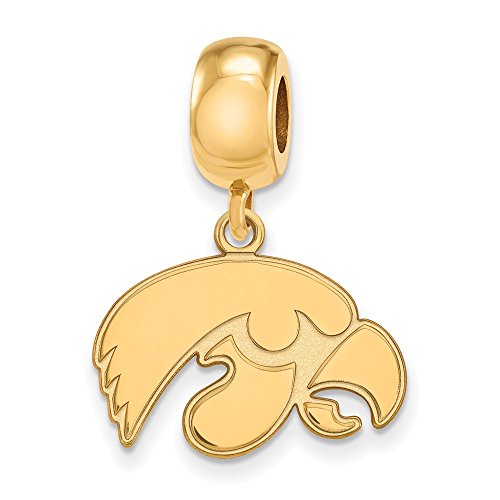 Iowa Bead Charm Small (1/2 Inch) Dangle (Gold Plated)