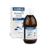 NORSAN Premium huile de poisson omega 3 Total Citron hautement dosé 200 ml / 2.000mg d’ omega 3 dose journalière/fish oil omega 3 1120mg EPA & 536mg DHA/huile poisson avec 800 IU de vitamine D3