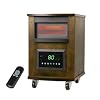 Infrared 1500W Space heater with 3 Heat Settings Remote Overheat and Tip over Proteciton Child Lock 12H Timer Wheels Infrared Quartz Heater for Indoor Use Bedroom Office WEWARM