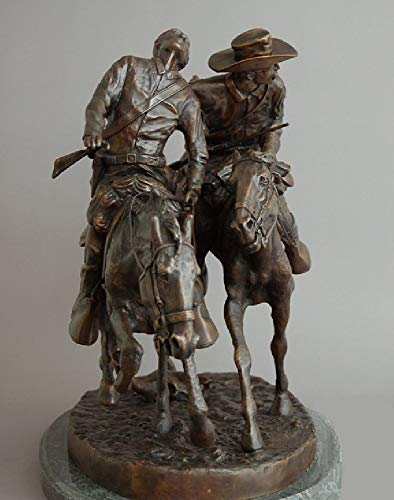 Artistic Solutions Wounded Bunkie American Bronze Handmade Sculpture By Frederic Remington Large Size 21 Inches High #TOP1
