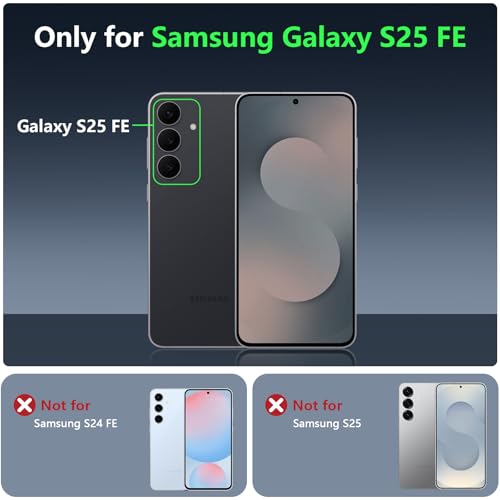 Image of OWKEY for Samsung Galaxy S25 FE Case 6.7'', Magnetic Galaxy S25 FE Case for Magsafe with Tempered Screen Protector [Shockproof Military] Translucent Matte Bumper Phone Cover Samsung S25 FE 5G, Gray