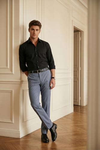 Image of Peter England Men's Premium Formal Stretchable Knit Super Slim Fit Trouser | Comfort Lycra | 360-Degree Stretch
