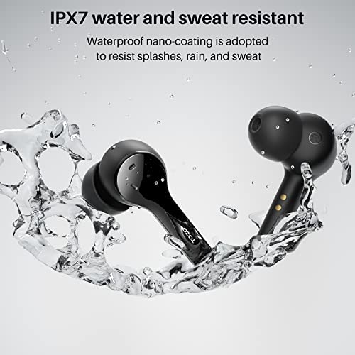 Tozo T9 True Wireless Earbuds Environmental Noise Cancellation 4 Mic Call Noise Cancelling Headphones Deep Bass Bluetooth 5.3 Light Weight Wireless Charging Case Ipx7 Waterproof Headset Black #TOP1
