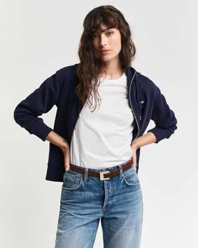 GANT Sweat à Capuche zippé pour Femme, Bleu crépuscule, XL