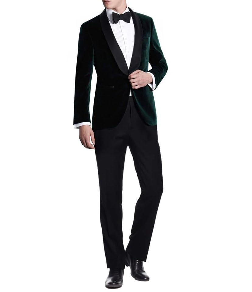 Men's Fleece Shawl Tuxedo - One Button Jacket Pants | Prom Wedding Party2