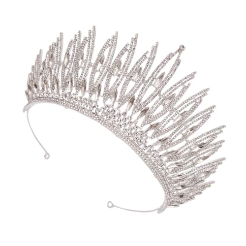 Bijou Cheveux Cérémonie Couronne Baroque Argentée Tiare de Mariage pour Femmes
