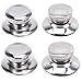 CAILI 4 Pcs Pomo de Acero Inoxidable para Tapa de Olla, Universal para Mango Tapa de Repuesto Mango Tapa de Olla Tapa de Cristal Asa Pomo, Mango de Perilla para Tapas de Ollas y Salsas, 2 Estilos