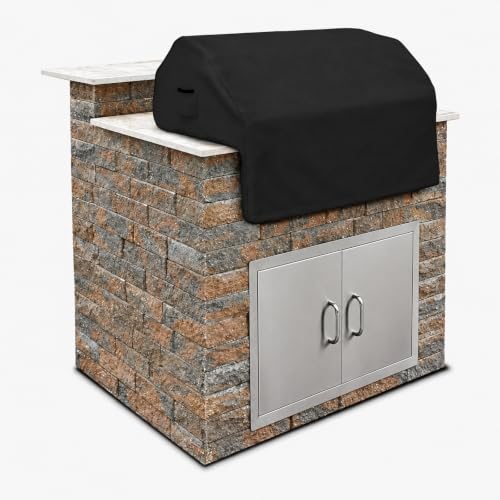 Image of Built-in Grill Cover for GE Monogram ZGG27N21CSS / ZGG27L21CSS 27" Outdoor Cooking Center 2000–2021, Water-Resistant Oxford Fabric BBQ Cover for Outdoor Kitchen Island, Patio Storage