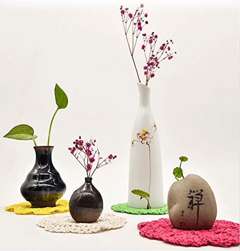 Qinizx 8 Pack 4 Inch Doilies Cotton Coaster Cup Mat Hollow Crochet Lace Cotton Coasters Doilies Round Flower Shape Cup Mat Handmade Table Placemats For Drinks Cups Bottles Decoration 4 Inch Beige thumb #5