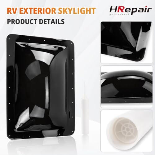 HRepair SL1422 RV Skylight Replacement,18" x 26" Camper Skylight fits Standard 14" x 22" Openings 16" x 26" Overall,RV Shower Bathroom Skylight Cover - SL1422DS(Dark Smoke) by HRepair - Image 3
