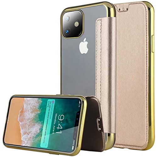 Étui portefeuille iPhone 7 Plus en cuir or pour voyager léger