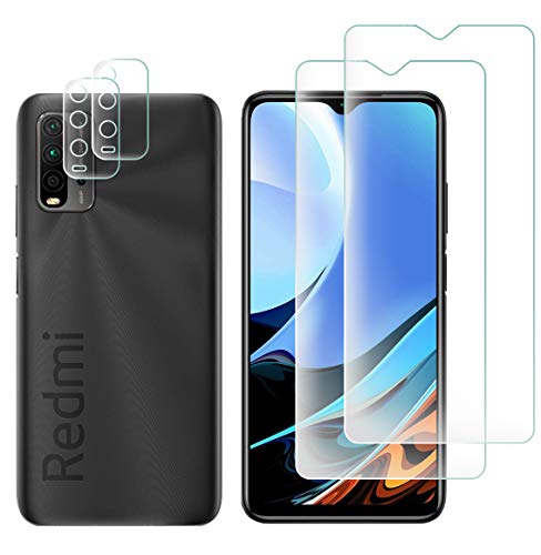 【４枚入り】FOR Xiaomi Redmi 9T 専用ガラスフィルム 2枚 + 2枚 FOR Xiaomi Redmi 9T 専用 カメラ 強化ガラス FOR Xiaomi Redmi 9T 専用 ガラスフィルム 液晶保護フィルム 全面保護 耐衝撃 極薄 99%高透過率 気泡ゼロ 指紋防止 PCduoduoのサムネイル