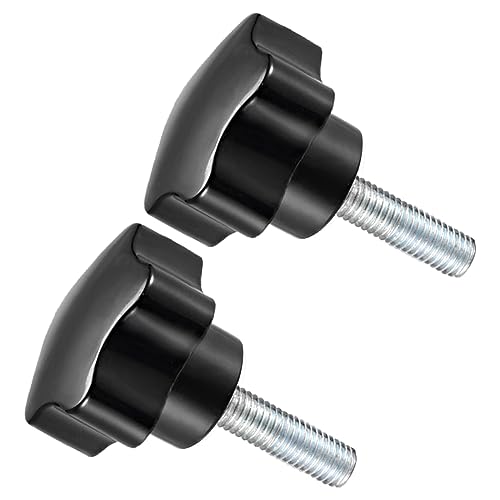 CoCud Star Clamping Knobs, M8 x 15mm Male Thread 39mm Head, Plastic Thumb Screw Grip Hand Knobs Threaded Bolt Black - (Applications: for Lathe Machinery), 2-Pieces