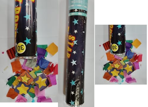 Image of Crave Party Poppers - Confetti Star Poppers For Birthday, Bachelor, Anniversary & Theme Parties (4-Pack, 40cm)