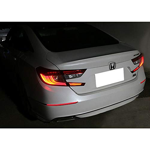 Adiil Led Rear Bumper Reflector Brake Tail Fog Sequential Flash Singal Lights Lamps for 2018-2020 Honda Accord 10th(Red Lens)