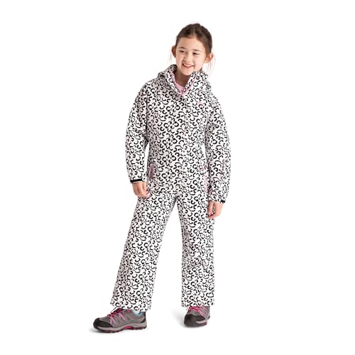 Trespass Girls Ski Suit Heysen - All in One Ski Suit, Detachable Hood, 2 Zip Pockets, Elastic Waist, 1 Sleeve Pocket, Adjustable Cuffs & Ankle Tabs, 100% Polyester