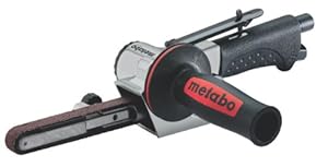 metabo Druckluft-Bandfeile DBF 457-20 m/s, 6.2 bar, für 13 x 457mm Schleifbänder - Schleifen, Satinieren, Entgraten, Schleifvorsatz 360° schwenkbar, werkzeugloser Bandwechsel, ergonomisch, staubfrei