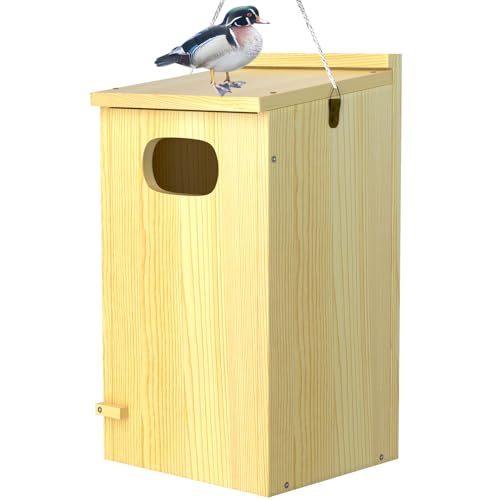 Duck House Solid Wood Duck Houses for Outside Included Hanging Rope Outdoor Duck Nesting Box for Pond 22 H x 10 D x 10 W Nesting Pads Not Included