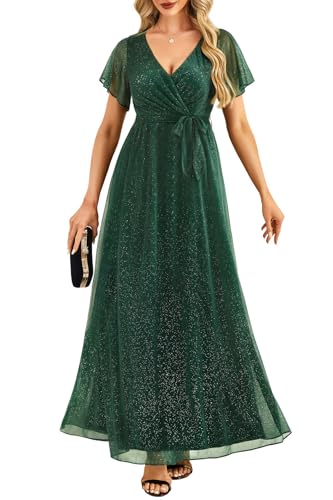 Green Formal Dress Emerald Dark Holiday Christmas New Years Eve