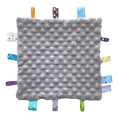 Image of CREVENT Soft Baby Lovey Security Blanket, Small Plush Comfort Blanket for Baby Girls, Sensory Soothing Toy, Newborn, 10 inch x 10 inch 2pcs