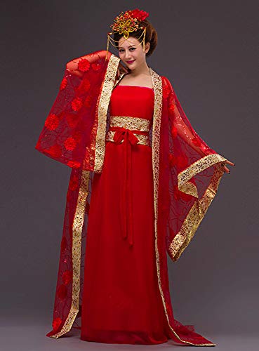 CRB Fashion Womens Ladies Stunning Asian Oriental Chinese Dynasty Ming Qin Han Xia Dress Costume with Head Accessories