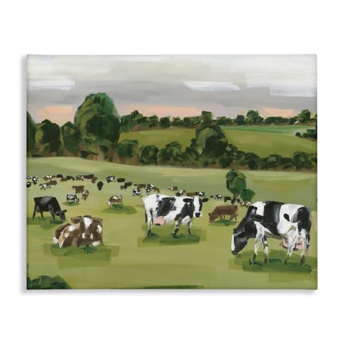 Cow Grasslands Cattle Sunset, 24 x 30 Inch Canvas Wall Art