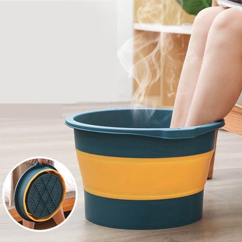 Tina plegable para baño de pies con masaje portátil plástico miniatura 5
