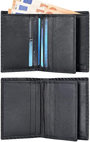 Amazon Brand - Eono Men & Women Genuine Leather Wallets for RFID Blocking System in Wallet with Elegant Gift
