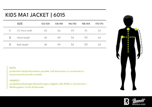 Brandit Kids MA1 Jacket, Unisex Kids, Black, 158/164 - 9