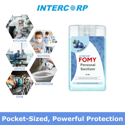 Image of Pocket Sanitizer Spray 20 ml | Hand & Surface Disinfectant | Gentle & Effective Germ Protection (20 ml, Blueberry)