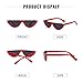 GIFIORE Retro Cat Eye Sunglasses Vintage Semi Rimless Frame Cateye Sun Glasses UV Protection (Red Frame Gray lens)