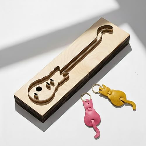 Clicker Dies Cut Shape for Leather Creative Wooden Punching Die Cut Cat Mold Handcraft Template DIY Tool Cutter Cutting Strap Leathercraft Stencil Craft Tools Knife Mould for Keychain Bracelet