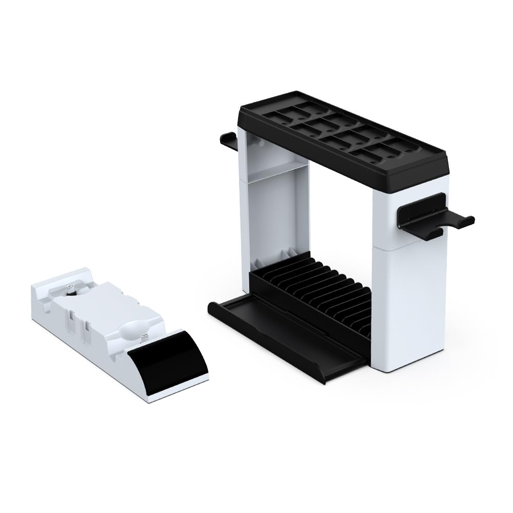 Dobe TNS-2113 Switch Games Organizer Holder e dock di ricarica per Nintendo Switch e Switch OLED Joy-Cons/Original Switch Pro Controller, Charge 4 Joycons, 2 Pro Controller, Switch Rack Stand
