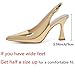 Susanny Gold Slingback Kitten Heels Elegant Dressy Pumps for Women Closed Pointy Toe Sexy Chunky High Heels Wedding Bride Prom Party Dress Shoes 8