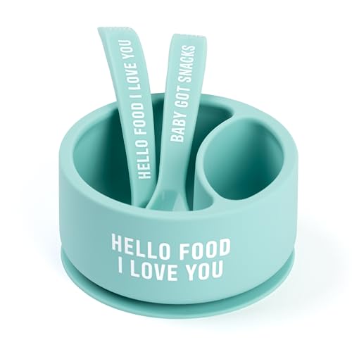 Image of Bella Tunno Silicone Suction Bowl & Spoons for Toddlers & Babies, Food Grade BPA Free Silicone, Non Slip Base, Microwave & Dishwasher Safe, Ideal Baby-Led Weaning Bowl