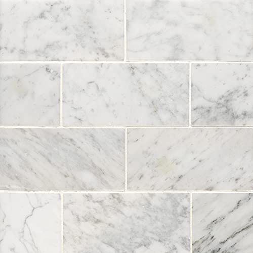 MSI Carrara White 3 inch x 6 inch Honed Marble