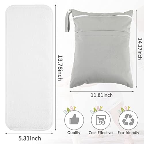 Reginary 24 Pack Cloth Diaper Inserts Reusable Newborn Cloth Diaper 3 Layer Absorbent Breathable Diaper Inserts Overnight Microfiber Cloth Diaper Liners With An Extra Diaper Bag thumb #1
