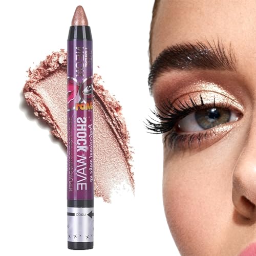 Image of Metallic Eyeliner,Pearlescent Brown Creamy Bronze Glitter Eyeshadow Pencil,Champagne Gold Shimmer High Pigmented Eyeshadow Stick,For Women