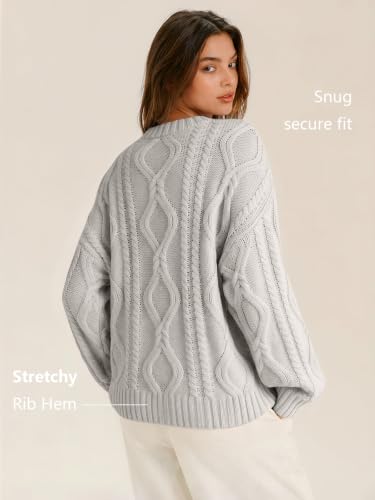 Image of Trendy Queen Women's Oversized Cable Knit Sweaters 2026 Fall Outfits | Quiet Luxury Style, Chunky Knit Texture, Winter Holiday Outfit, Easy Layering Piece, Fall Fashion Staple